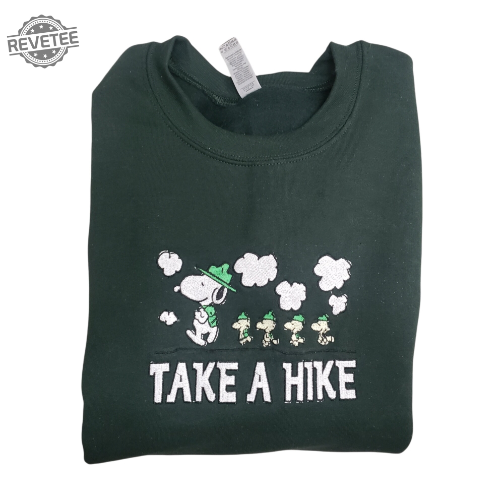Snoopy Take A Hike Embroidered Sweatshirt Woodstock Hiking Embroidered Sweater Snoopy Take A Hike Embroidered Shirt Unique