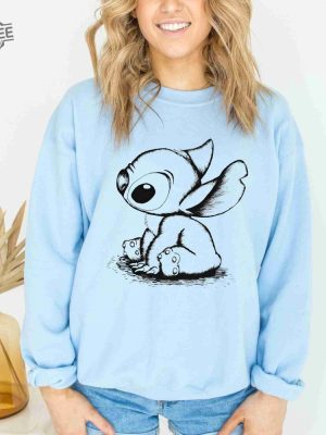 Disney Stitch Sketch Portrait Sweatshirt Cute Lilo And Stitch Hoodie Disney Matching Shirt Disneyland Family Sweatshirt Unique revetee 3