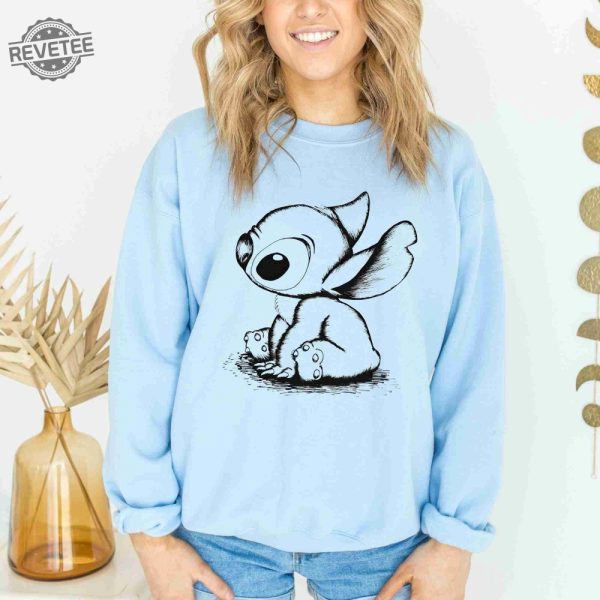 Disney Stitch Sketch Portrait Sweatshirt Cute Lilo And Stitch Hoodie Disney Matching Shirt Disneyland Family Sweatshirt Unique revetee 3