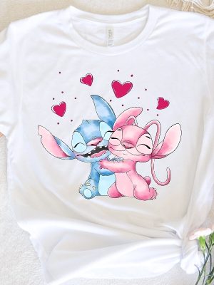 Disney Stich Angel Shirt Disneyworld Shirt Stich Shirt Family Funny Stitch Shirt Love Stitch Shirt Disney Ohana Shirt Unique revetee 4