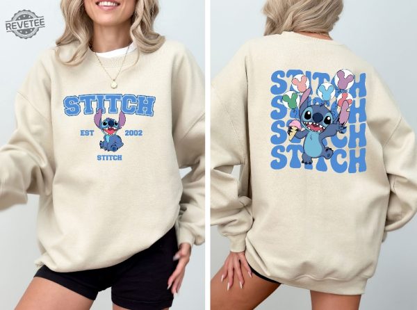 Disney Stitch Est 2002 Sweatshirt Stitch Sweatshirt Stitch Balloons Sweatshirt Stitch Snacks Sweatshirt Stitch Lover Unique revetee 2