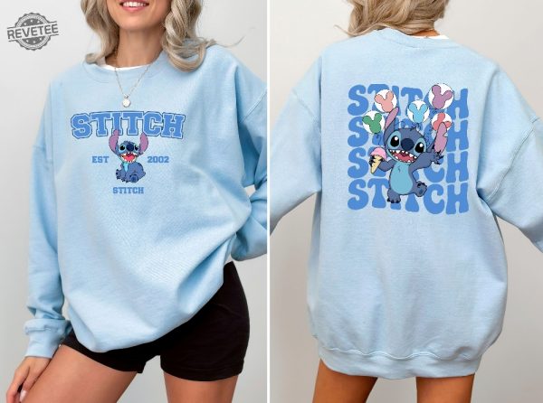 Disney Stitch Est 2002 Sweatshirt Stitch Sweatshirt Stitch Balloons Sweatshirt Stitch Snacks Sweatshirt Stitch Lover Unique revetee 5