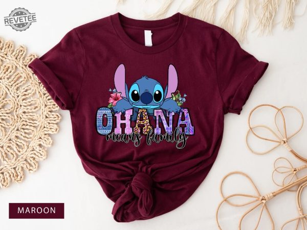 Ohana Shirt Stitch Ohana Shirt Disney Shirt Lilo And Stitch Shirt Ohana Means Family Shirt Gift For Her Disneyworld Tee Unique revetee 1