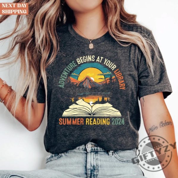 Adventure Begins At Your Library Summer Reading 2024 Vintage Shirt Library Tshirt Gift For Librarian Hoodie Book Lover Sweatshirt Bookworm Shirt giftyzy 1