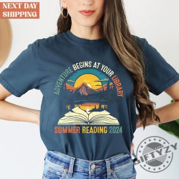 Adventure Begins At Your Library Summer Reading 2024 Vintage Shirt Library Tshirt Gift For Librarian Hoodie Book Lover Sweatshirt Bookworm Shirt giftyzy 4