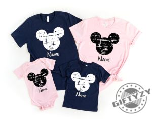 Retro Custom Disney Mickey Shirt With Name Vintage Disney Family Matching Trip Shirt Distressed Disney Mickey Mouse Head Vacation Shirt giftyzy 2