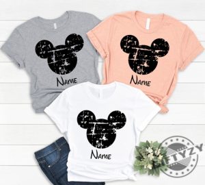 Retro Custom Disney Mickey Shirt With Name Vintage Disney Family Matching Trip Shirt Distressed Disney Mickey Mouse Head Vacation Shirt giftyzy 3