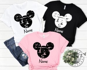 Retro Custom Disney Mickey Shirt With Name Vintage Disney Family Matching Trip Shirt Distressed Disney Mickey Mouse Head Vacation Shirt giftyzy 4