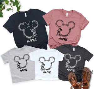 Custom Disney Mickey Minnie Matching Shirt With Name Shirt Personalized Disney Family Matching Shirt Disneyland Vacation Trip Shirt giftyzy 3