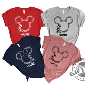 Custom Disney Mickey Minnie Matching Shirt With Name Shirt Personalized Disney Family Matching Shirt Disneyland Vacation Trip Shirt giftyzy 4