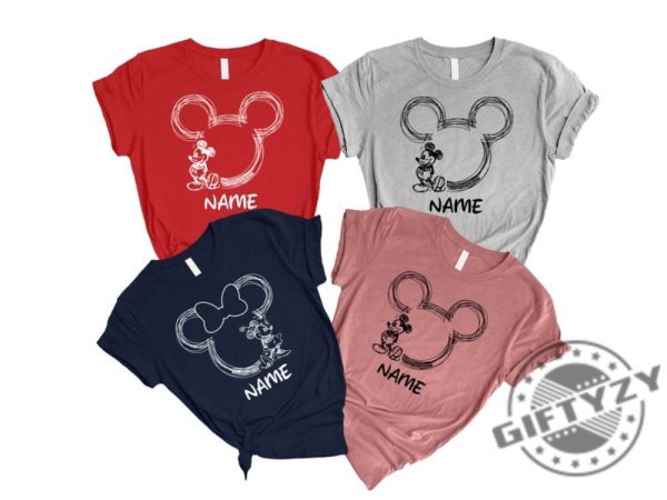 Custom Disney Mickey Minnie Matching Shirt With Name Shirt Personalized Disney Family Matching Shirt Disneyland Vacation Trip Shirt giftyzy 4