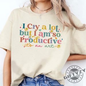 I Cry A Lot But I Am So Productive Ts Shirt Taylor Swift Song Lyrics Tshirt Funny Mothers Day Hoodie I Cry A Lot Sweater Ttpd Sweatshirt Cute Daisy Flower Mom Shirt giftyzy 3