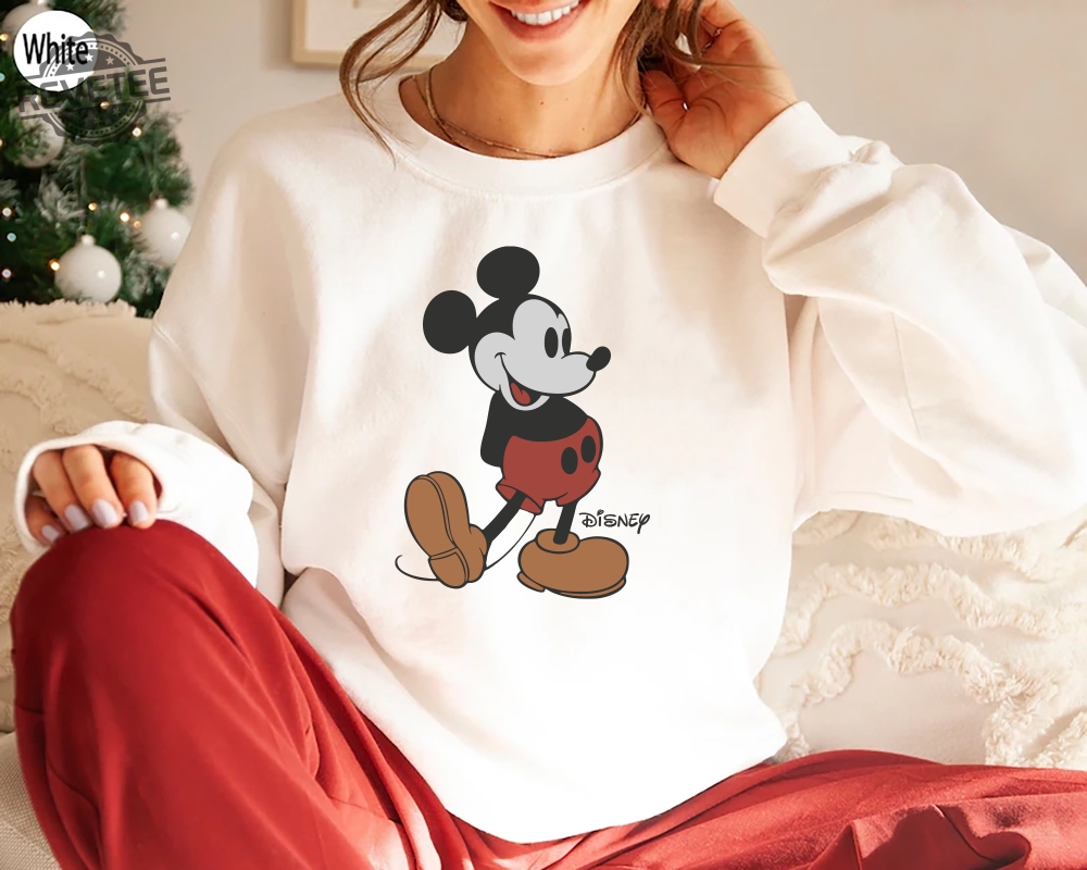 Disney Classic Mickey Mouse Pose Sweatshirt Mickey Hoodie Disneyland Holiday Vacation T Shirt Disney Retro T Shirt Unique