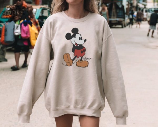 Disney Classic Mickey Mouse Pose Sweatshirt Mickey Hoodie Disneyland Holiday Vacation T Shirt Disney Retro T Shirt Unique revetee 3