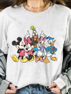 Disney Cute Mickey Mouse And Friends Squad Sketch Retro Shirt Magic Kingdom Wdw Unisex T Shirt Family Birthday Gift Adult Unique revetee 2