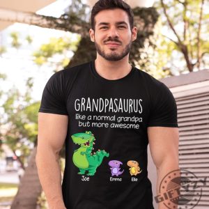 Personalized Grandpasaurus Like A Normal Grandpa But More Awesome Shirts Grandpa Shirt Papa Shirt Daddy Shirts For Men Funny Dad Shirt giftyzy 5