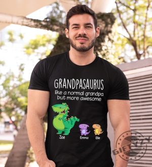 Personalized Grandpasaurus Like A Normal Grandpa But More Awesome Shirts Grandpa Shirt Papa Shirt Daddy Shirts For Men Funny Dad Shirt giftyzy 5