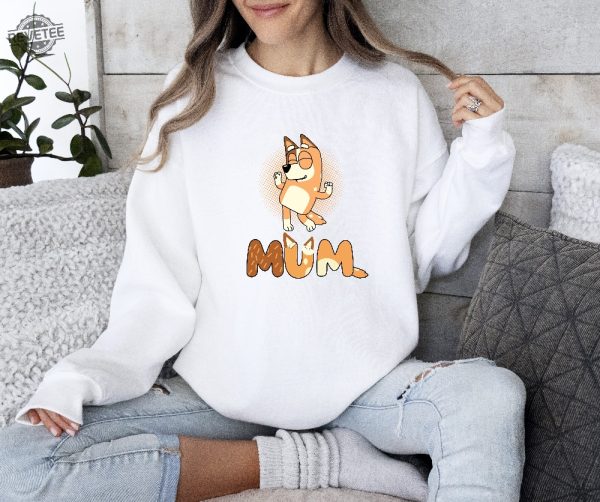 Bluey Mother Sweatshirt Blue Dog Sweatshirt Dog Mom Birthday Party Shirt Mothers Day Sweatshirt Bluey Mama Shirt Unique revetee 2