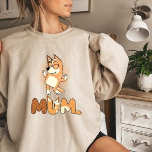 Bluey Mother Sweatshirt Blue Dog Sweatshirt Dog Mom Birthday Party Shirt Mothers Day Sweatshirt Bluey Mama Shirt Unique revetee 4