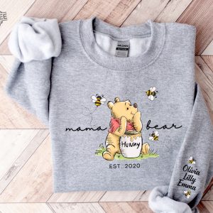 Custom Mama Bear Sweatshirt Mama Est With Kid Name On Sleeve Sweatshirt Personalized Mom Sweatshirt Mothers Day Sweatshirt Unique revetee 3