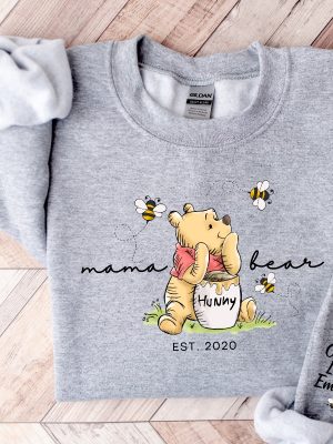 Custom Mama Bear Sweatshirt Mama Est With Kid Name On Sleeve Sweatshirt Personalized Mom Sweatshirt Mothers Day Sweatshirt Unique revetee 3