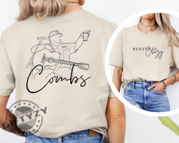 Luke Combs Beautiful Crazy Shirt Country Music Western Cowboy Concert Shirt giftyzy 3