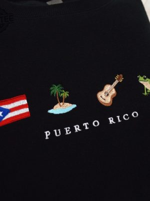 Puerto Rico Embroidered Sweatshirt Puerto Rico Embroidered Shirt Puerto Rico Embroidered Hoodie Unique revetee 3