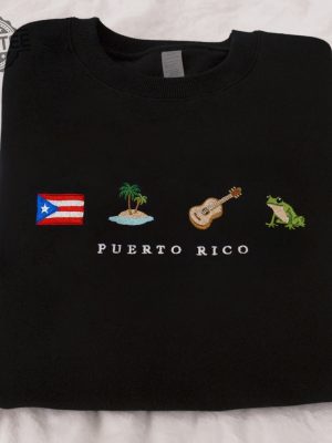 Puerto Rico Embroidered Sweatshirt Puerto Rico Embroidered Shirt Puerto Rico Embroidered Hoodie Unique revetee 4