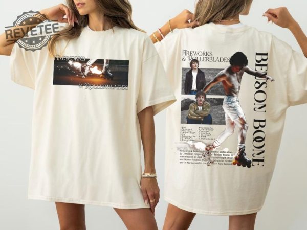 Limited Benson Boone Fireworks And Rollerblades 2024 World Tour Shirt Benson Boone Shirt Gift For Men And Women Unique revetee 1