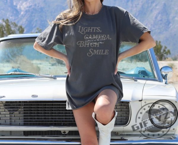 Lights Camera Btch Smile The Tortured Poets Department Shirt giftyzy 6