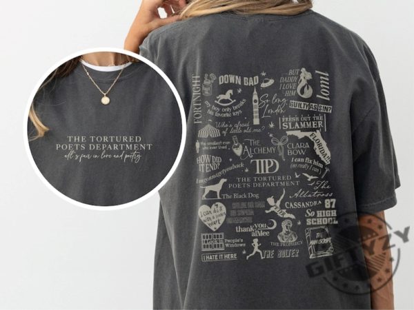 Tortured Poets Department Album Song Track List Graphic Shirt Song Collage Concert Ttpd Taylor Fan Gift giftyzy 1