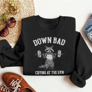 Down Bad Crying At The Gym Racoon Meme Shirt Down Bad Lyrics Taylor Swift Now Im Down Bad Crying At The Gym Unique revetee 3