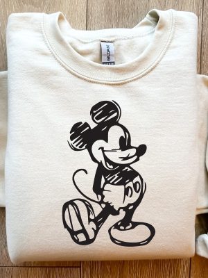 Sketch Mickey Sweatshirt Mickey Mouse Shirts Sketch Disney Family Matching Sweater Disney Vintage Sweatshirt Unique revetee 4