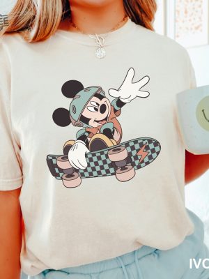 Mickey Skateboard Shirt Mickey Disney Shirt Disney Shirt Disney Skateboard Shirt Mickey Skateboarding Shirt Unique revetee 2