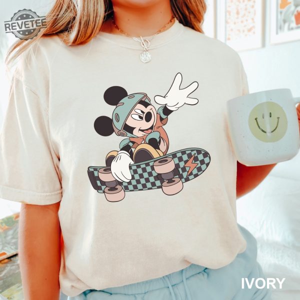 Mickey Skateboard Shirt Mickey Disney Shirt Disney Shirt Disney Skateboard Shirt Mickey Skateboarding Shirt Unique revetee 2