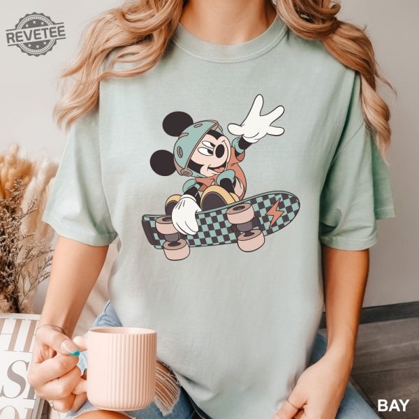 Mickey Skateboard Shirt Mickey Disney Shirt Disney Shirt Disney Skateboard Shirt Mickey Skateboarding Shirt Unique revetee 4