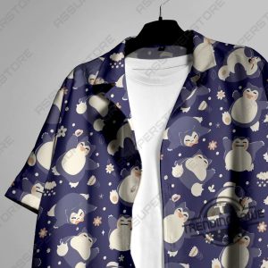 Snorlax Hawaiian Shirt Snorlax Hawaiian Button Up Shirt Japanese Anime Snorlax Shirt Gift trendingnowe 1