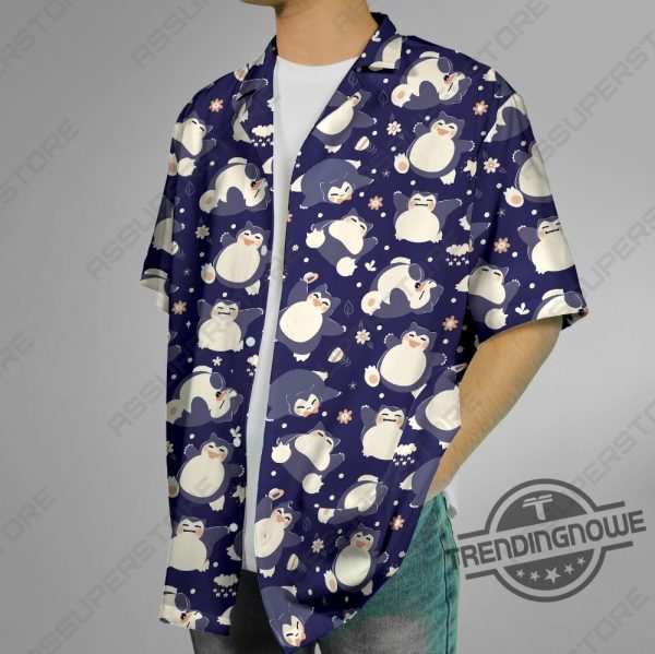 Snorlax Hawaiian Shirt Snorlax Hawaiian Button Up Shirt Japanese Anime Snorlax Shirt Gift trendingnowe 3