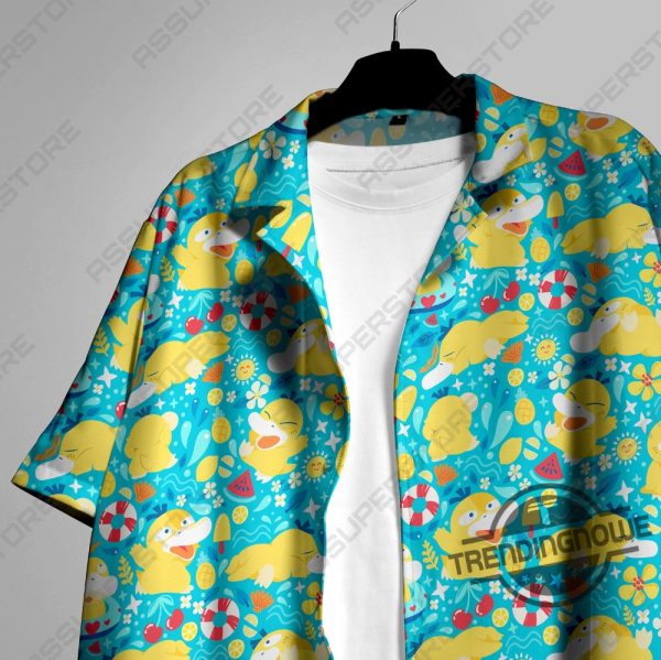 Psyduck Hawaiian Shirt Psyduck Hawaiian Anime Button Up Shirt Psyduck Shirt Gift trendingnowe 1