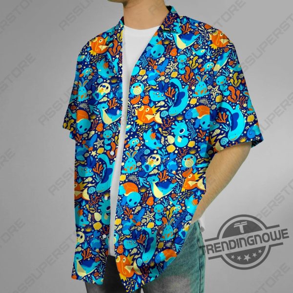 Magikarp Lapras Hawaiian Shirt Magikarp Lapras Hawaiian Button Up Shirt Lapras Hawaii Shirt Magikarp Shirt Gift trendingnowe 3