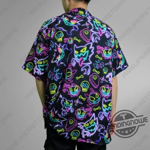 Adorable Gengar Hawaiian Shirt Adorable Gengar Hawaiian Button Up Shirt Apparel For Fans Of The Mischievous Ghost Shirt Gift trendingnowe 3