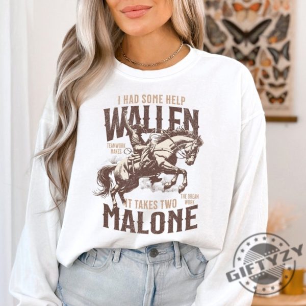 I Had Some Help Wallen And Malone Country Music Cowboy Shirt giftyzy 3