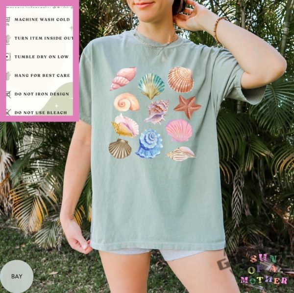 Vintage Seashell Mermaidcore Clothing Shell Ocean Animal Beachy Shirt giftyzy 5