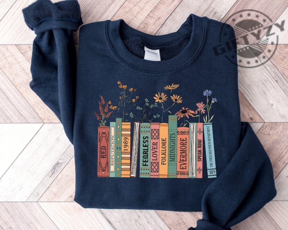Albums As Books With The Last Album Ttpd Trendy Aesthetic For Book Lovers Folk Music Rock Music Shirt giftyzy 1