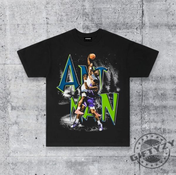 Anthony Edwards Antman Dunk Over John Collins Minnesota Basketball Twolves Streetwear Shirt giftyzy 2