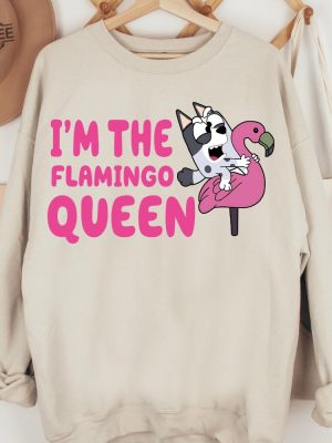 Im The Flamingo Queen Sweatshirt Muffin Blue Dog Sweatshirt Sweatshirt For Mothers Day Blue Dog Characters Hoodie revetee 2