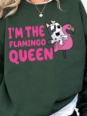 Im The Flamingo Queen Sweatshirt Muffin Blue Dog Sweatshirt Sweatshirt For Mothers Day Blue Dog Characters Hoodie revetee 4