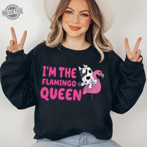 Im The Flamingo Queen Sweatshirt Muffin Blue Dog Sweatshirt Sweatshirt For Mothers Day Blue Dog Characters Hoodie revetee 5