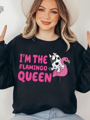 Im The Flamingo Queen Sweatshirt Muffin Blue Dog Sweatshirt Sweatshirt For Mothers Day Blue Dog Characters Hoodie revetee 5