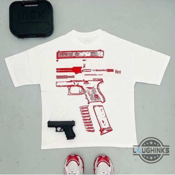 red glock we trust shirt for men and women front and back design